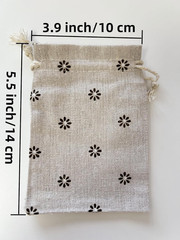 5.5″X 3.9″ 20Pcs Flower Burlap Bags with Drawstring Packaging Jewelry Pouches DI