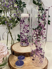 12Pcs Purple Crystal String for Floating Candles Centerpieces Table Decorations,