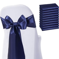 50 Pack Satin Chair Sashes Bows – Universal Polyester Ribbons for Weddings, Part