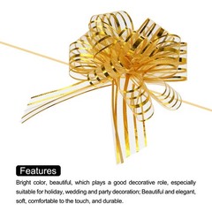 20pcs 8 Inch Large Organza Pull Bow Gift Wrapping Bows Gold/White/Silver/Purple