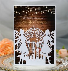 25/50/100Pcs Laser Cut Hollow Castle Angel Wedding Invitations Invit Cards