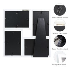 4×6 Picture Frames Collage 1 Pack, 4 Opening Multi Family Photo Collage Frame…