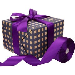 1-1/2 inch Purple Satin Ribbon 50 Yards Solid Fabric Ribbons Roll for Wedding…