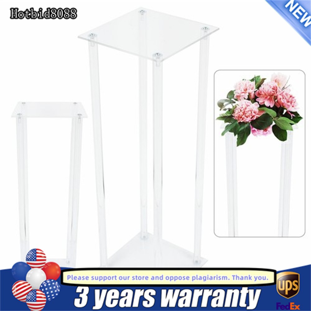 2x Acrylic Tabletop Vases Flowers Vase Column Stand Wedding Centerpieces Decor