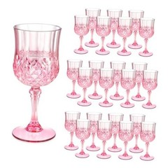 7OZ Plastic Wine Glasses, Disposable Goblets Drinking Glasses Crystal Vintage