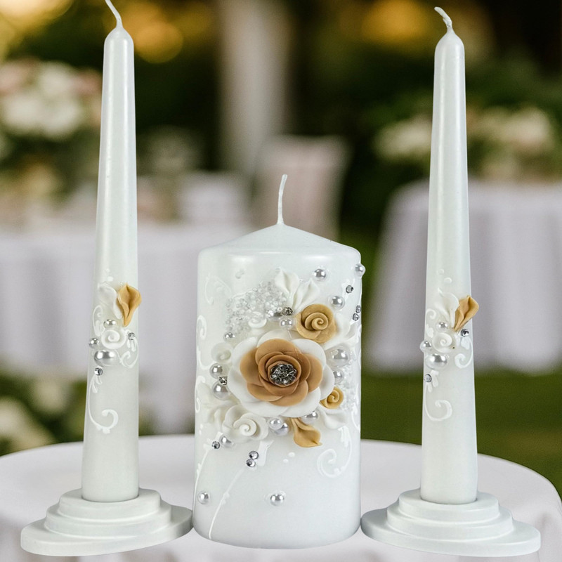 Magik Life Unity Candle Set – Wedding Ceremony Reception 6 Pillar Two 10 Taper