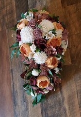 Terra Cotta Bridal Bouquet Burnt Orange Cascading Sola Wood Wedding Flowers