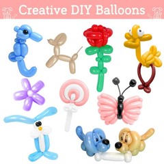 260 Balloons, 50PCS Long 260 Balloons White, Animal White