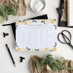 Weekly Planner Notepad – 9×7” inches, 52 tear off sheets – Undated Desk Pl