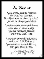 OUR PARENTS Matted Calligraphy for Her In-laws