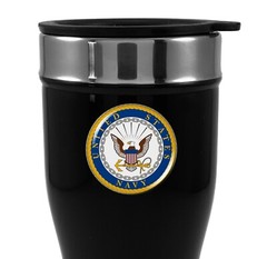 United States NAVY Stainless Steel BLACK Coffee Travel Mug Thermos 12oz