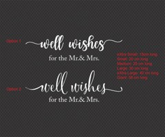 Well Wishes for the Mr. & Mrs. Cards Wedding Wishing Well Sign Decal