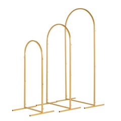 3pc Wedding Arch Gold Metal Backdrop Stand Flower Balloon Frame Party Decoration