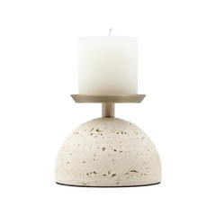Marble Pillar Candle Holder, Travertine Candle Holder Centerpiece for Cozy Ho…