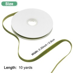 Velvet Ribbon 10 Yards 3/8″ Wide Nylon Fabric Ribbons Olive Green