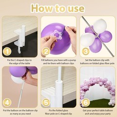 Voircoloria 13ft Table Balloon Arch Kit, Stand Standard, White