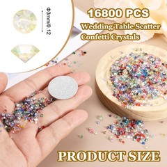 16800 Pcs Wedding Table Scatter Confetti Diamond, 3mm Fake Diamond(Light Yellow)