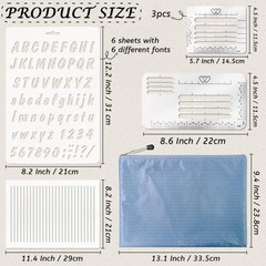 12 Pack Envelope Addressing Stencil Lettering Stencils Writing Tools, Straigh…