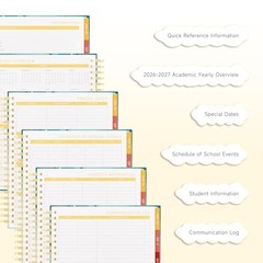 Teacher Planner 2026-2027, A4 ( 8.5*11.5″ ) Marble-B ( 08/2026 -07/2027 )