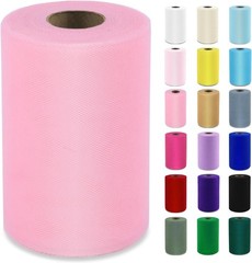 Pink Tulle Fabric Roll 6″ by 100 Yards 300 ft Soft Tulle Spool for DIY Crafti…