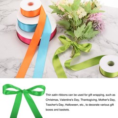 100 Yard Satin Ribbon Double Sided Grosgrain Silk Ribbon, 1.5″/Green