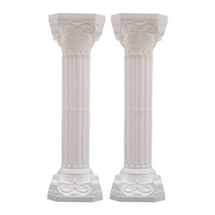 2 Pcs White Roman Pillar Wedding Roman Column Decorative Flowerpot Holder Column