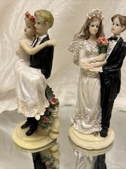 Two Wedding Cake Toppers K’s Collection Resin Brides And Grooms, Limited