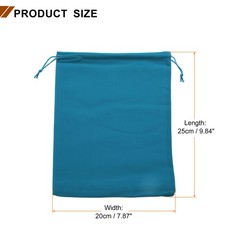 10pcs Velvet Gift Bags 7.9″ x 9.8″ Drawstring Jewelry Pouches, Lake Blue