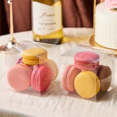 45 Pack 3x3x3 Inches Clear Favor Boxes with Ribbons, Transparent Plastic Cube…