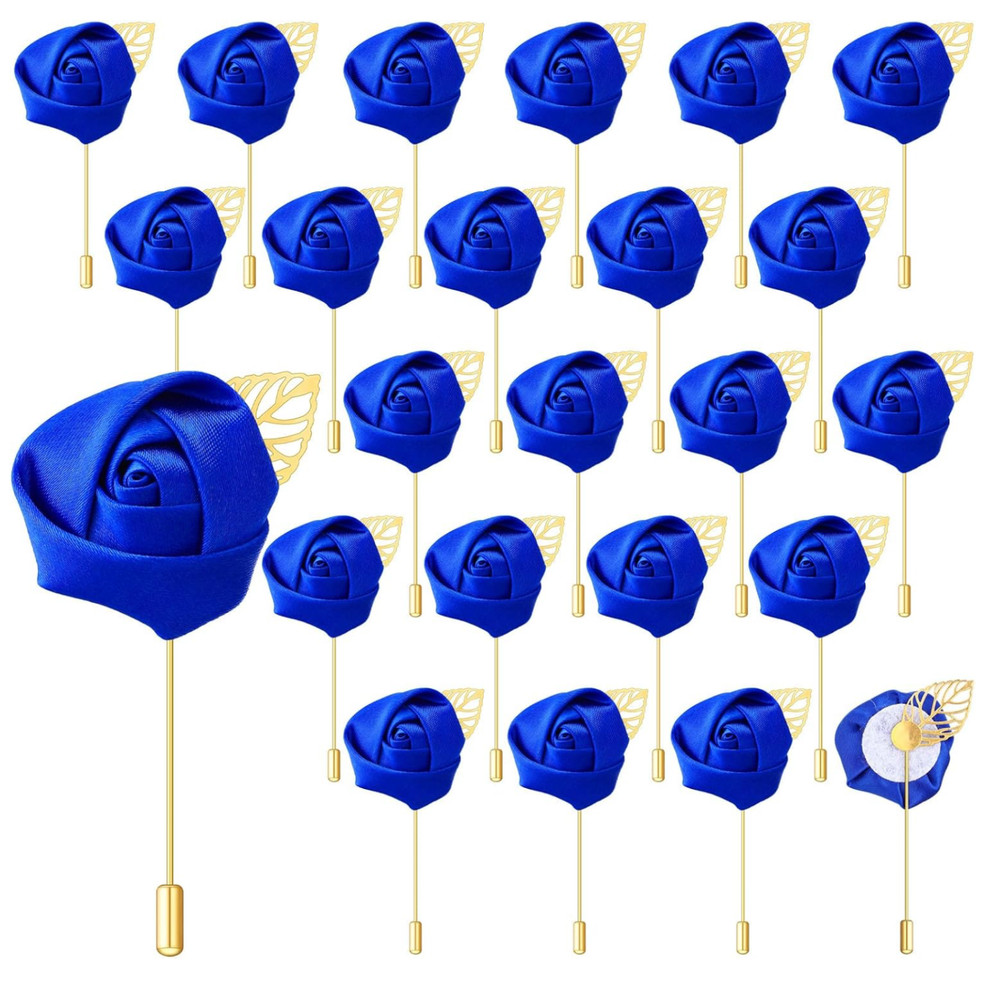 24 Pcs Boutonniere Rose Boutonniere Wedding Buttonholes Pocket for Men Wedding
