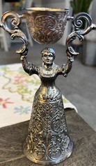 Vintage Silver Plated Gold Wash Double Toasting Wedding Cup Chalice Goblet toast