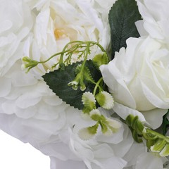 6 Pcs Green & White Artificial Flower Wall Panels for Wedding Decor