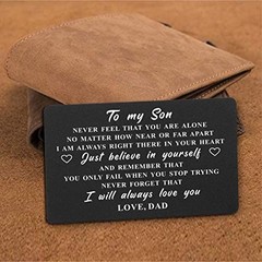 DEGASKEN To My Son Gifts Wallet Card from Dad, Encouragement 03 Son from Dad