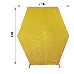 GOLD 8 ft Metallic Spandex Hexagon STAND COVER Wedding Party Decorations