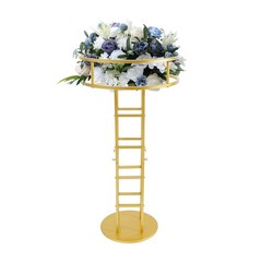 46.65in Gold Metal Large Open Flower Frame,wedding Floral Riser,top Flower Stand