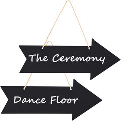 Arrow Chalkboard Signs 13.85 x 6 Inches Acrylic Hanging Direction Signage with J