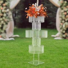 43.3in 5-Tier Square Pedestal Stands for Table Chandelier Centerpiece Wedding