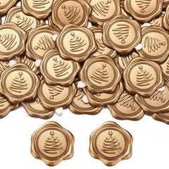 Yoption Christmas Tree Wax Seal Stickers, 50 Pieces Antique Gold Self Adhesiv…