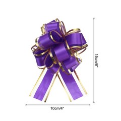 5pcs 4 Inch Large Big Pull Bow Gift Wrapping Bows Ribbon for Christmas, Purple