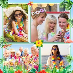 AMAZING TIME 150 Count Hawaiian Lei Bulk, Tropical Luau Standard, Multicolor