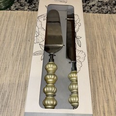 Wedding Cake/ Pie Serving Set By Davidtutera Pearlized Handles Stainless New*