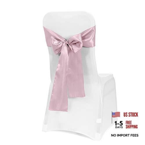 PCS Satin Chair Sashes Bows for Wedding Reception- Universal 50 Baby Pink