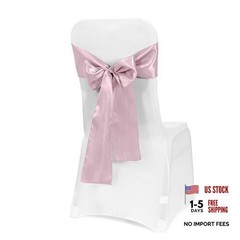 PCS Satin Chair Sashes Bows for Wedding Reception- Universal 50 Baby Pink