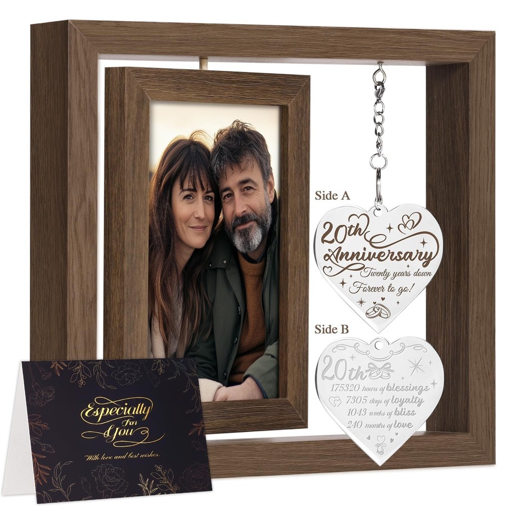 20th Anniversary Picture Frame Gifts for Wife Husband Couple Him Her Men Wome…