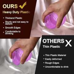 Lueumxc 40 Pack Plastic Ribbed Wine Glasses, 14Oz Origami 14oz-purple-40pack