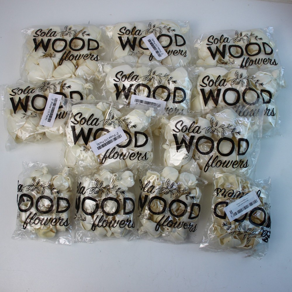 Sola Wood Flowers Lot 12 Packs Ivory Cream 1.5″ Magnolia 2″ Poise 10ct