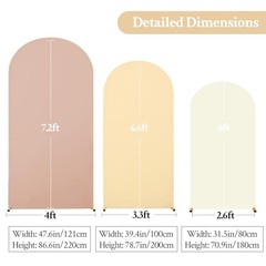 Boho Arch Backdrop Cover 7.2FT 6.6FT 7.2FT, 6.6FT, 6FT Nude Champagne and Cream