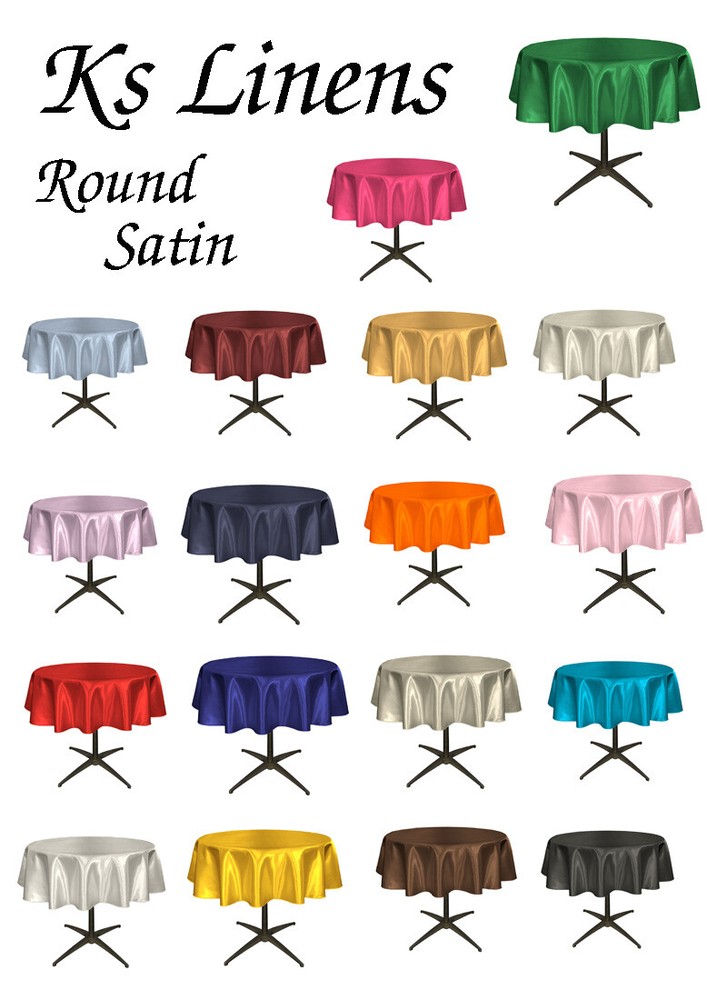 Small Tablecloth Satin Round 30″, 36″, 45″, 54″, 58″ Multiple colors Available.