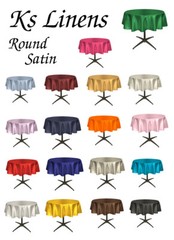 Small Tablecloth Satin Round 30″, 36″, 45″, 54″, 58″ Multiple colors Available.