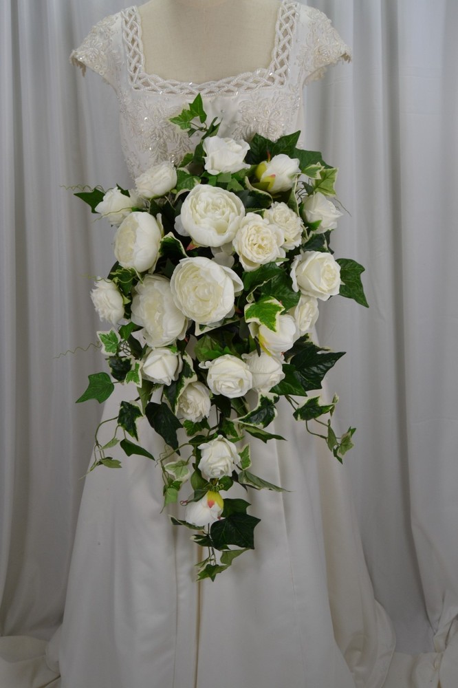 Peony and Rose Garden Flower Faux Wedding Bouquet
